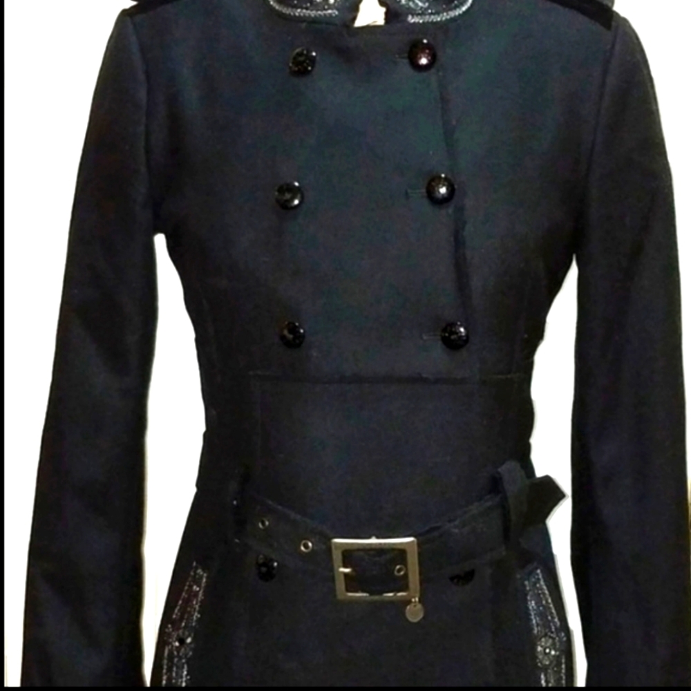 PATRIZIA PEPE Military Styled Coat Black 42